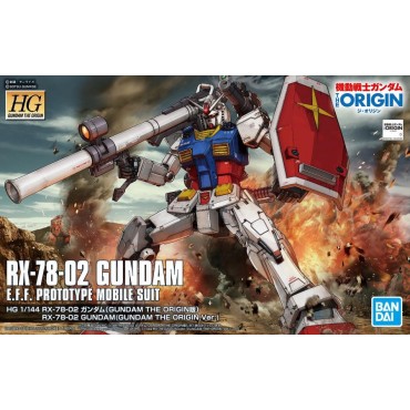 HG Gundam The Origin 026 - RX-78-02 GUNDAM E.F.F.PROTOTYPE MOBILE SUIT (Origin Ver. and Origin New Ver.) 1/144