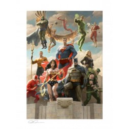 DC Comics - Art Print 42x30 - Stampa By Sideshow - The Justice League: Classic Variant Fine Art Print by Paolo Rivera