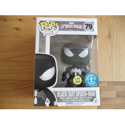 POP! Marvel 079 Spider-Man Black Suit Spider-Man Glow In The Dark Underground Toys Exclusive Vinyl Bobble-Head Figure