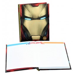 Marvel Comics - Captain America Civil War Movie - Light Up Notebook - Iron Man Helmet Si Illumina