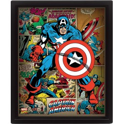 Poster 3D Lenticolare - Marvel Comics - Captain America - Poster - Captain America And Comics