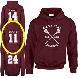 Teen Wolf - Beacon Hills Lacrosse HOODIE - Wolf 11 Teen McCall Taglia Extra Extra Large